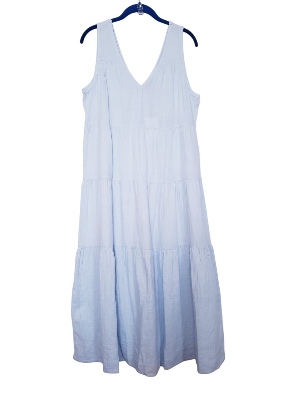 Quince 100% Organic Cotton Gauze Tiered Maxi Dress